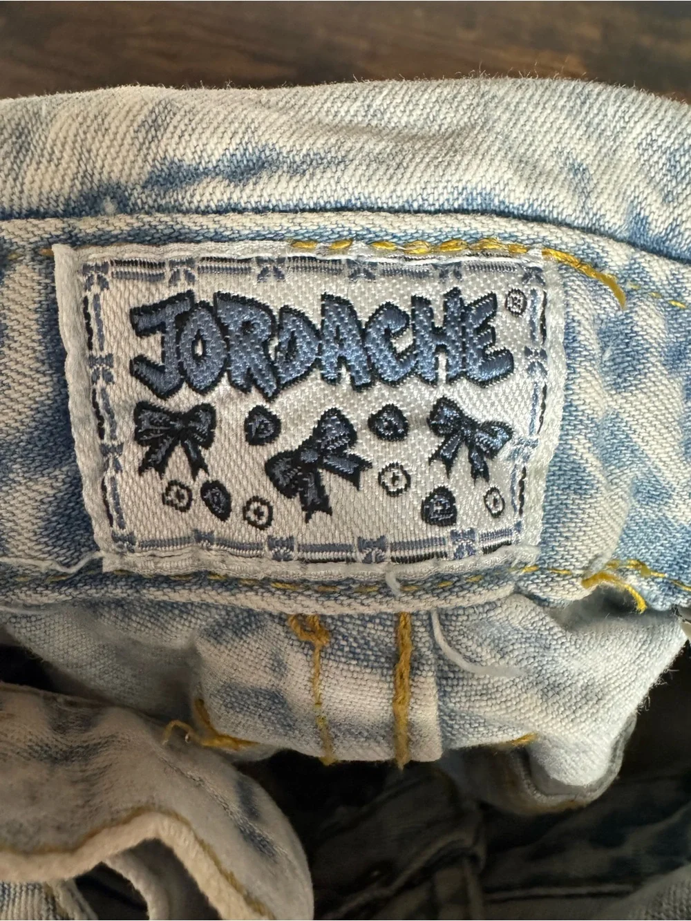 Jordache Light Blue Acid Wash Denim Overall Shorts